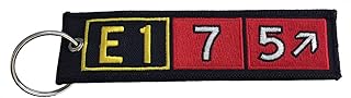 Embraer 175 Airport Taxiway Sign Embroidered Keychain