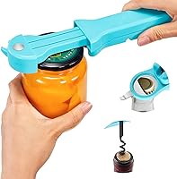 Vista 9 de 7 en 1 Abridor de Tarros, Abridor de Botellas y Abridor de Vino para Personas Mayores con Artritis, Manos Débiles, Abridor de Latas Magnético