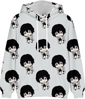 Dazai Osam Hoodies For Men Anime 3D Printed Casual Jumpers Nakahara Chuuya Pullover Sweatshirt