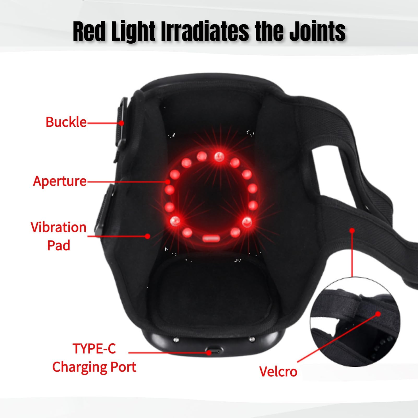 Masajeador de Rodilla con Calefacción Inalámbrica, Masajeador de Rodilla con Calor y Vibración, 3 Niveles de Calefacción, Pantalla LED Recargable (1 Articulo)
