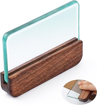 CBHGFEA Glass Slicker for Burnishing Leather with Walnut Handle Glass Leather Edge Burnisher Professional Block Smoothing Tool for Smooth Leather Crafting CBHGFEA Glass Slicker for Burnishing Leather with Walnut Handle Glass Leather Edge Burnisher Professional Block Smoothing Tool for Smooth Leather Crafting