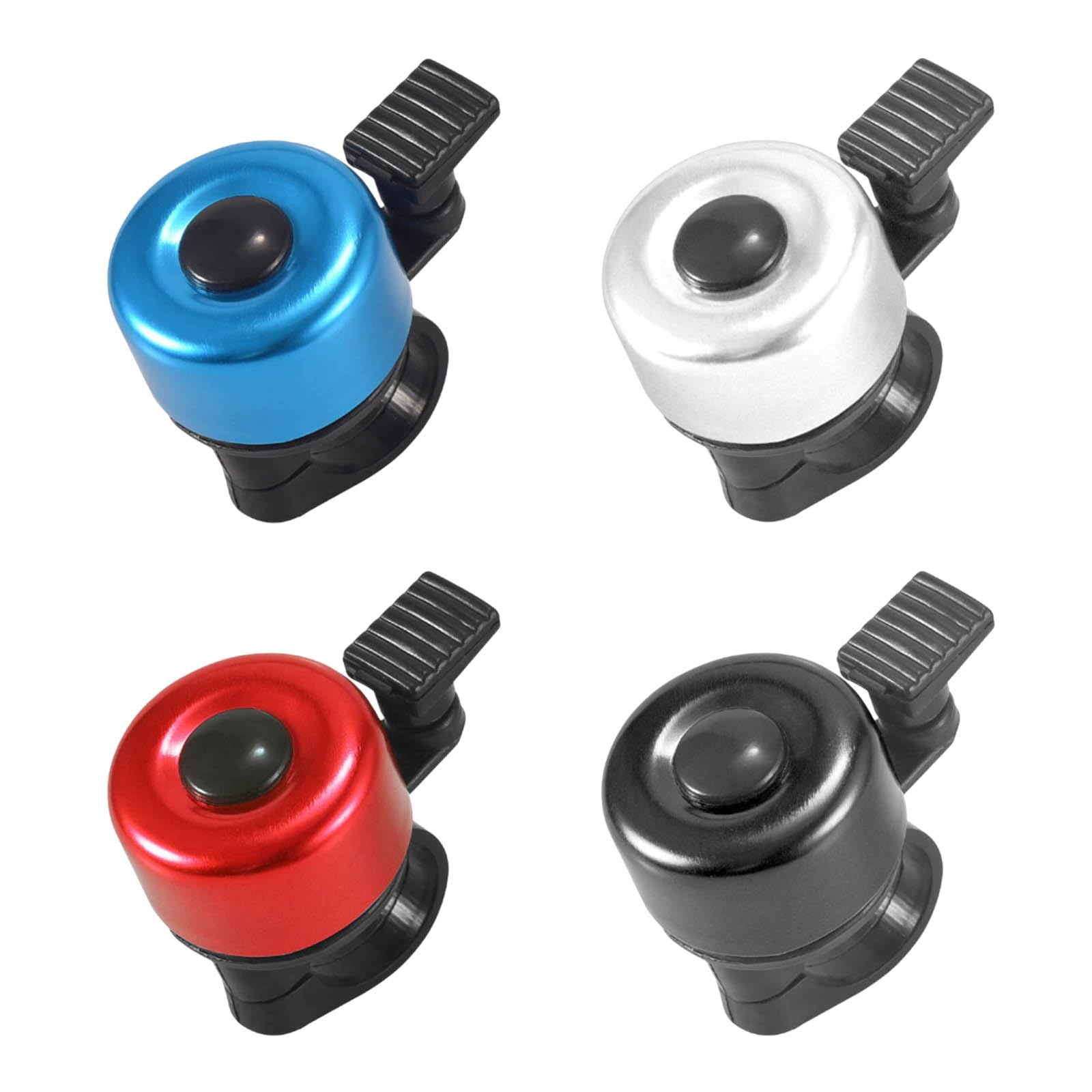 KinetiCore 4 Pack Bike Bells, Aluminium Alloy Bicycle Bell with Loud Crisp Sound, Waterproof Mini Cycle Ring Bell, Fit 22mm Handlebars for Kids Adults Scooter Mountain Road Bike