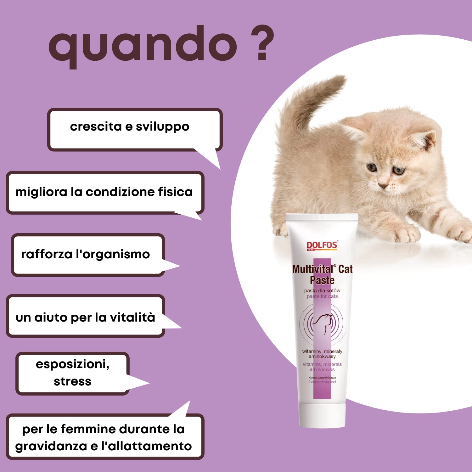 Multivital Cat Paste Multivitaminico per Gatti - Mic di Vitamine, Aminoacidi e Componenti Minerali per tutti i Gatti - Confezione 100 gr