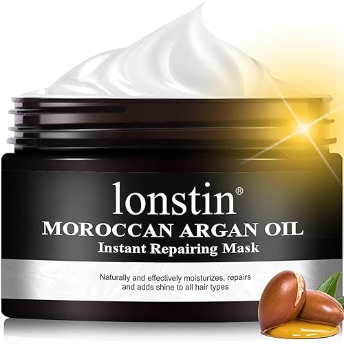 Miniatura 1 de lonstin Máscara de tratamiento para el cabello máscara de cabello con aceite de argán acondicionador profundo máscara de queratina para cabello seco