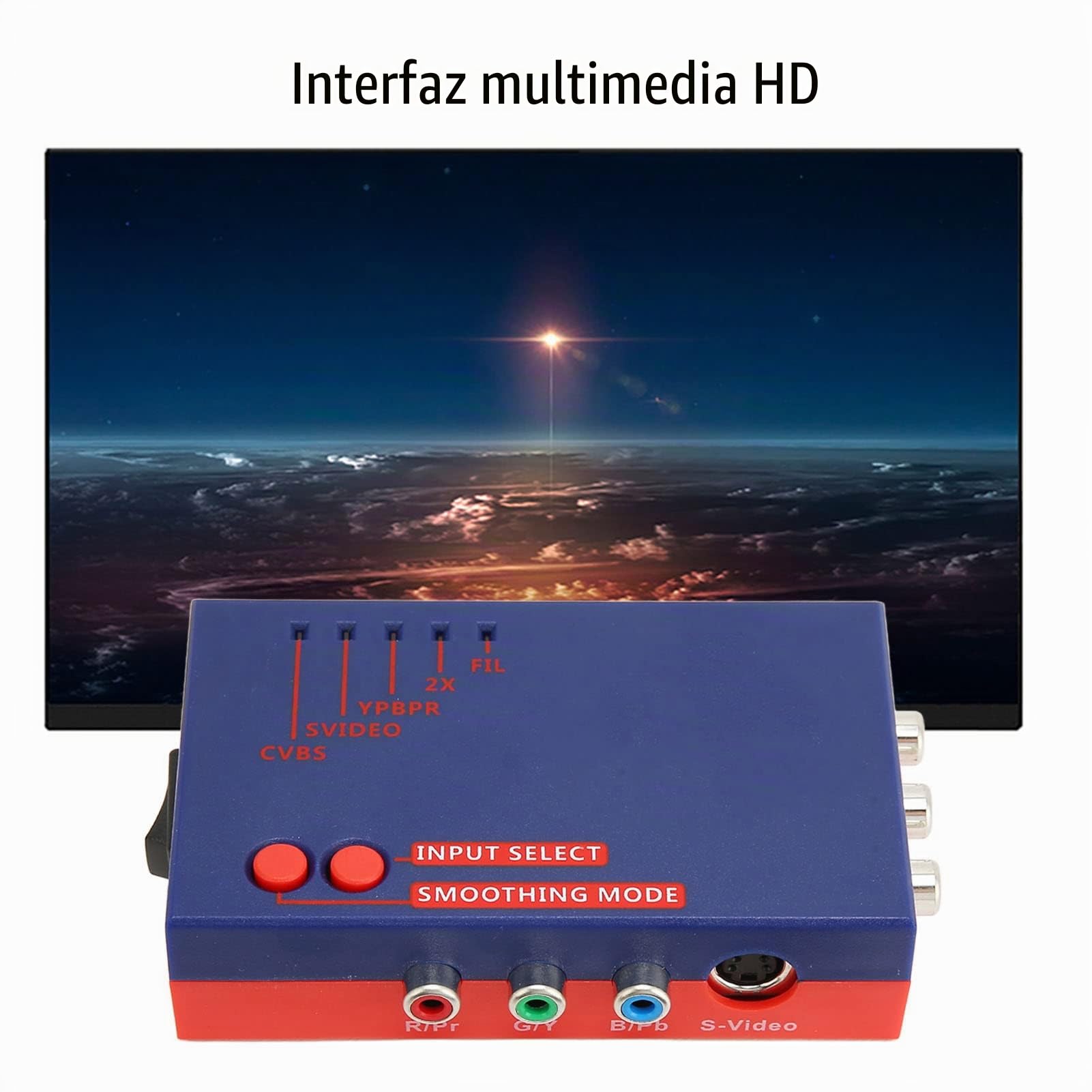 Adaptador AV a HDMI para Convertidor RetroScaler2x, Adaptador Retro de Juegos a TV 480P para Vic20, Msx, N64, SFC, SuperFamicom, PIAYSATION2, MD1, MD2, Dreamcast, C64