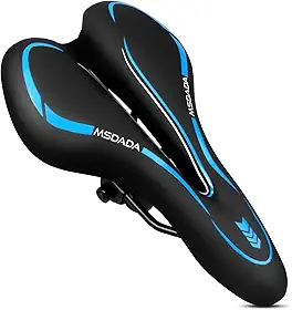 MSDADA Selim de gel para bicicleta de montanha – Assentos de bicicleta confortáveis com almofada extra macia acolchoada para homens e mulheres – selins de bicicleta impermeáveis para mountain bike,
