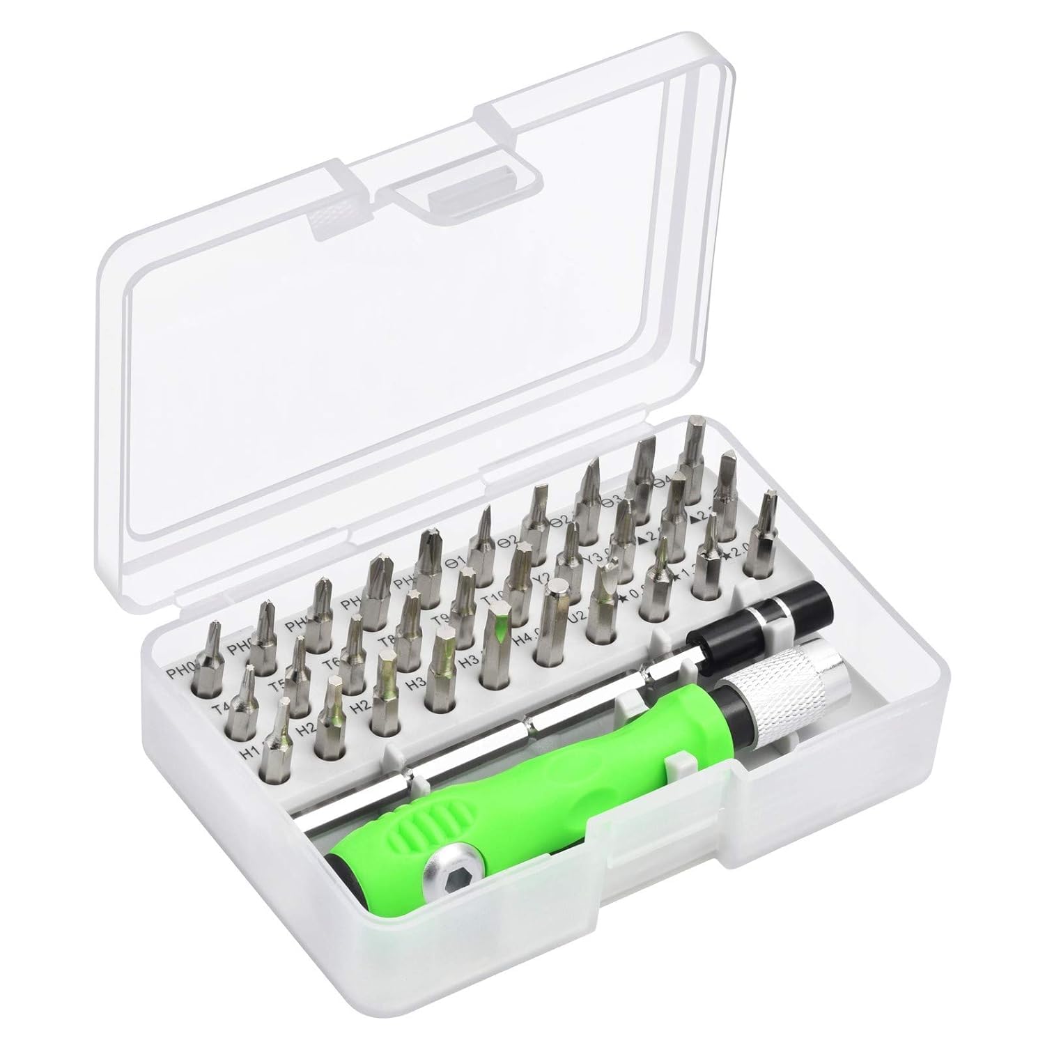 - 32 in 1 Magnetic Mini Screwdriver Tool Set with Precision Bits, Flexible Extension Rod, Interchangeable Kit for Mobile, Laptop, Computer, Watch, and Home Repair