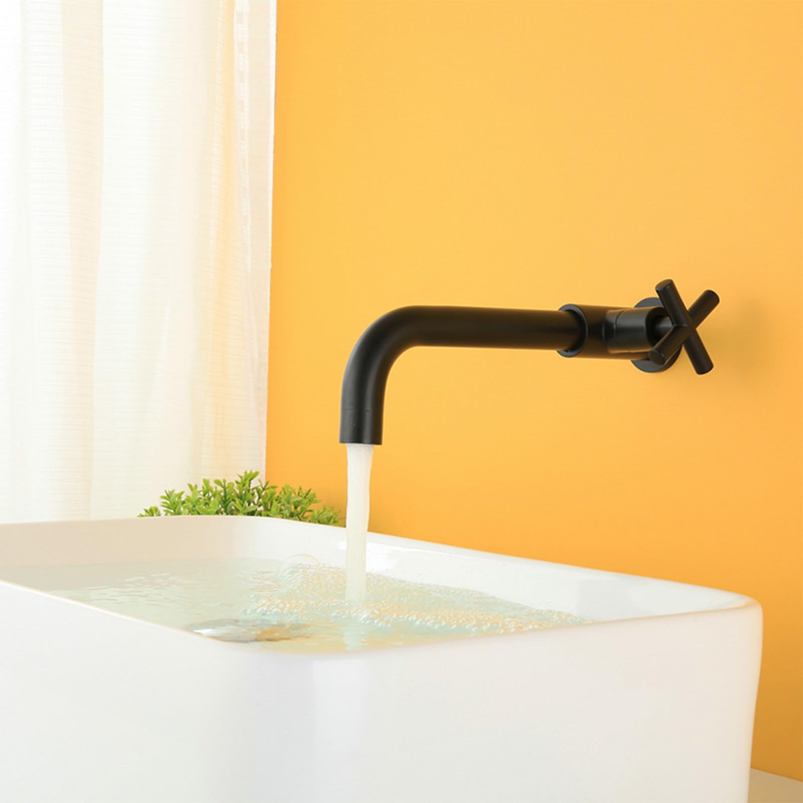 Alargar Montado en La Pared Grifo de Fregona Latóngrifo Fregadero Fregona Grifo La Manija Cruzada Controla el Agua Fría Fregona Piscina Grifo Apto para Fregar Piscinas