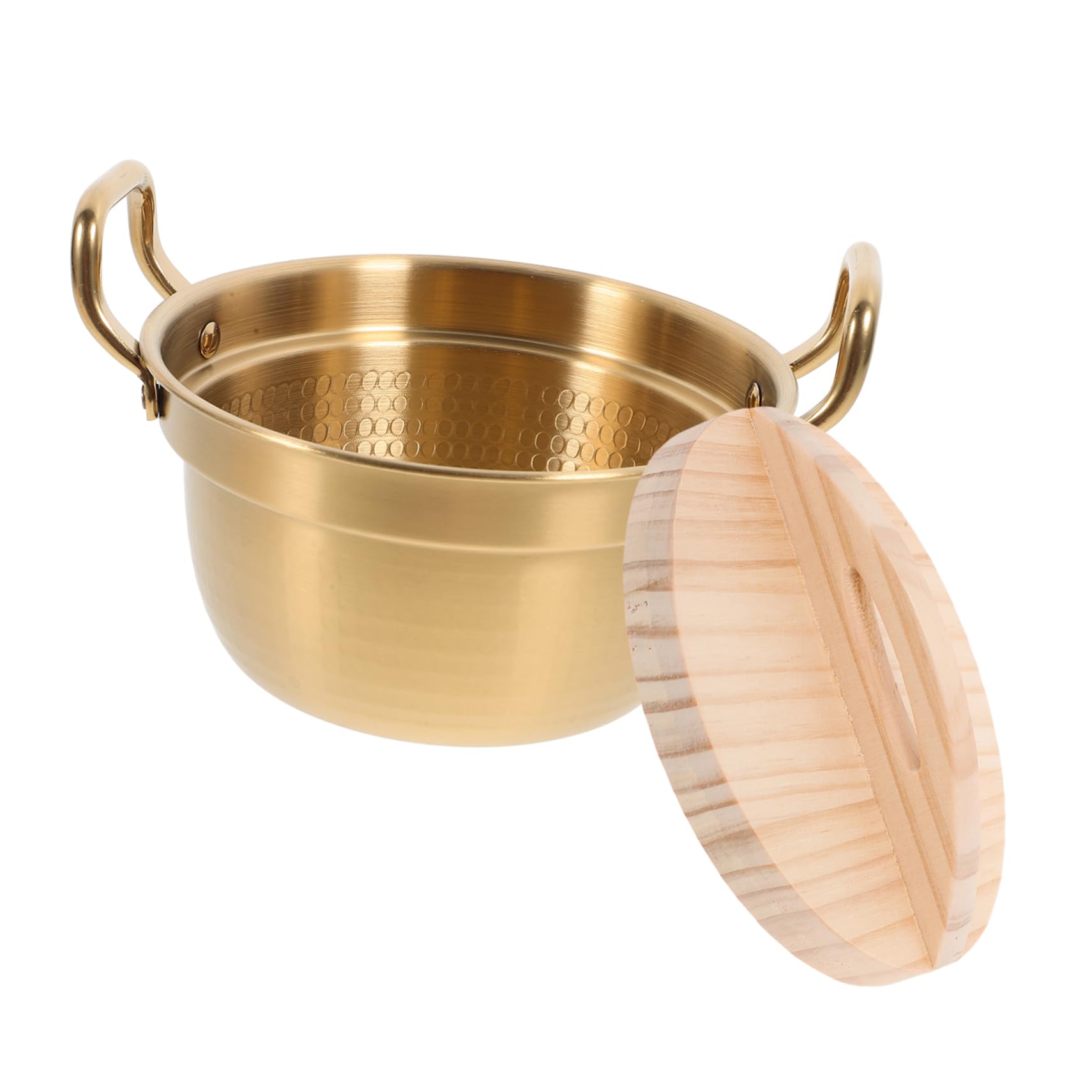 SOLUSTRE Cooking Pot Korean Ramen Pot Stainless Steel Double Handles Stylish Appearance Instant Noodles Maker