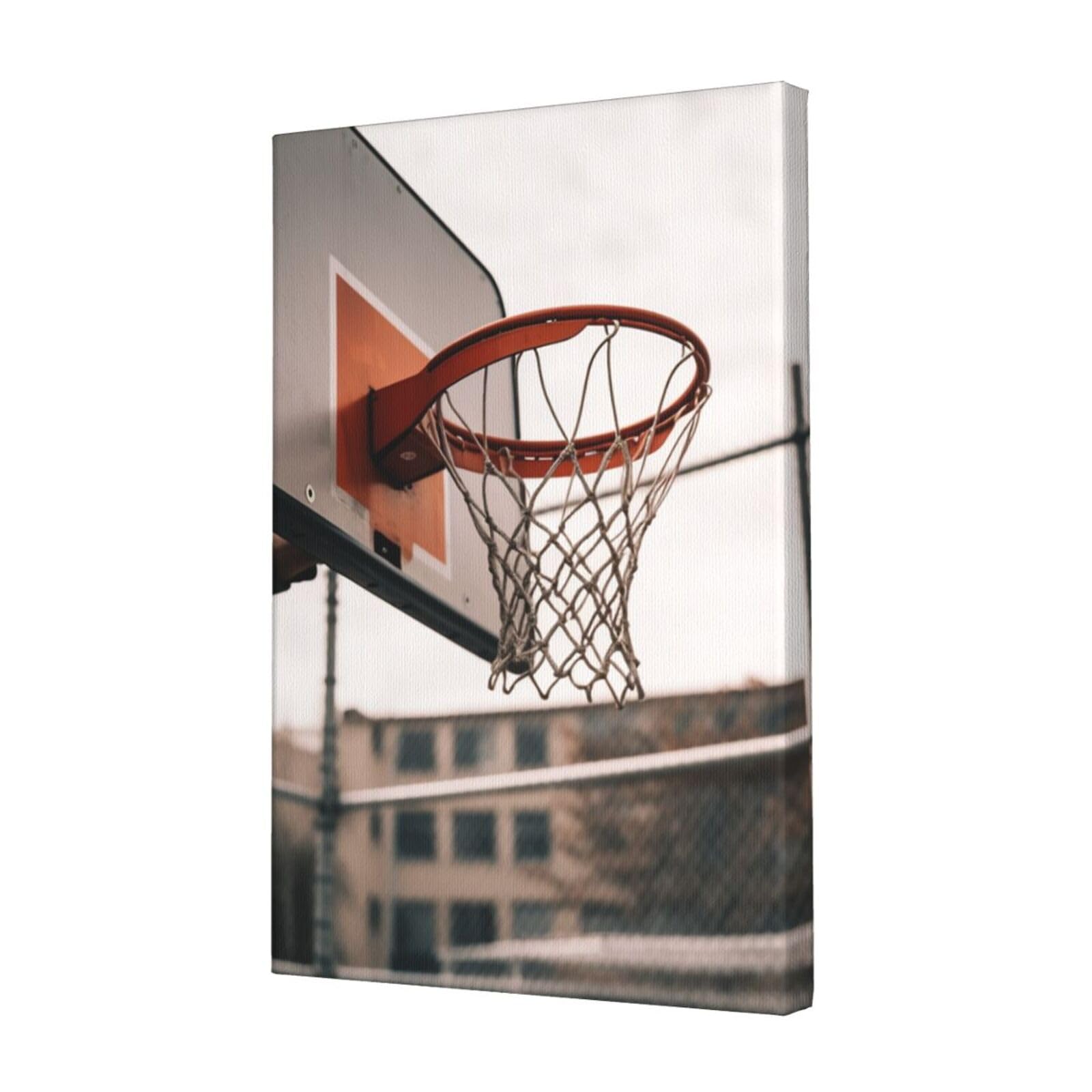 FodPand Basketball Shot Canvas Wall Art for Living Room Wall Decor 12"x18" Modern Artwork Painting Pictures Hanging Canvas Prints Aesthetic Wall Art for Bedroom Bathroom Office Wallart Decor