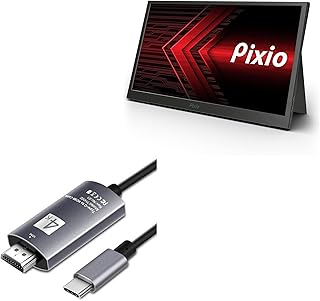 BoxWave Cable Compatible with Pixio PX160 - SmartDisplay Cable - USB Type-C to HDMI (6 ft), USB C/HDMI Cable for Pixio PX160 - Jet Black