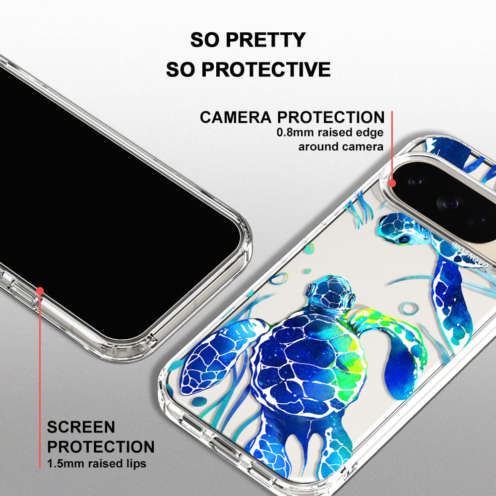 MOSNOVO Case for Google Pixel 10 & Pixel 10 Pro, [Buffertech 6.6ft Military-Grade Drop Protection] [Anti Peel Off Tech] Clear TPU Bumper Phone Case Cover Design - Cute Cherry — view 250