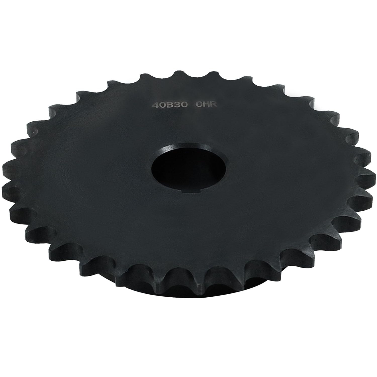 CHR #40 Roller Chain Sprocket, 30 Tooth, 1/2" Pitch, 1" Bore, 6.38mm Keyway, Carbon Steel, B-Type Hub, 128mm OD - ISO 9001-2000 Certified
