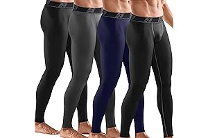 4 Pack Compression Tights for Men (2 Tights + 2 Leggings)
