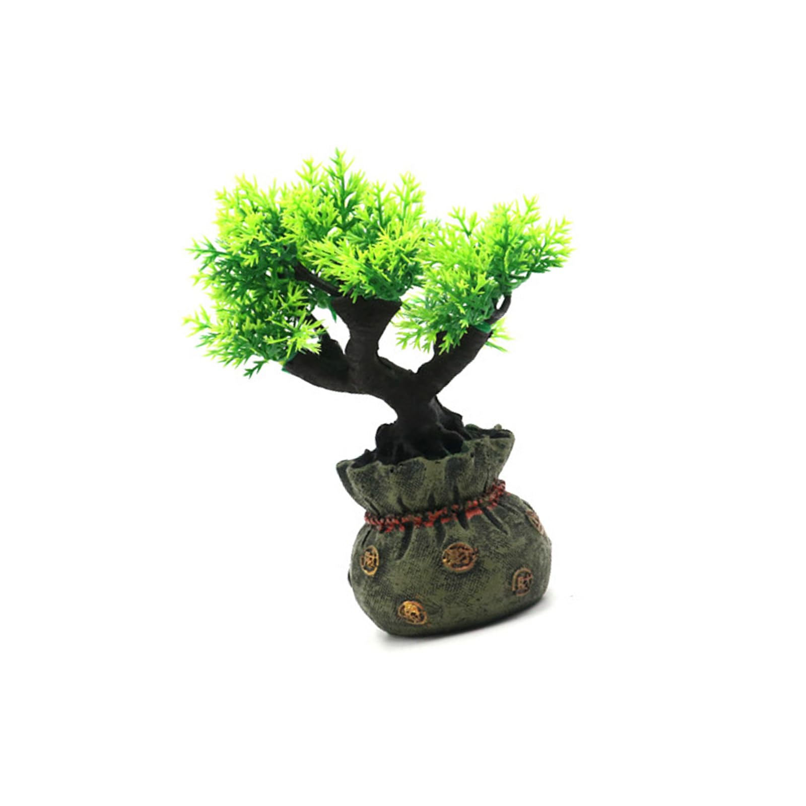 Msioytog Terrarium Coin Bag Tree Ornaments for Aquariums, Artificial Plant Landscape for Fish Tanks & Shrimp Habitat Decor Artificial Plant Landscape for Fish Tanks & Shrimp Habitat Decor