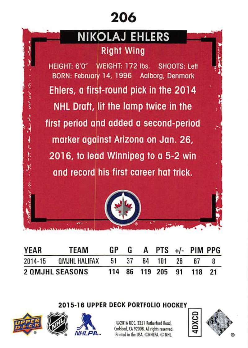 Amazon.com: 2015-16 Upper Deck Portfolio #206 Nikolaj Ehlers RC