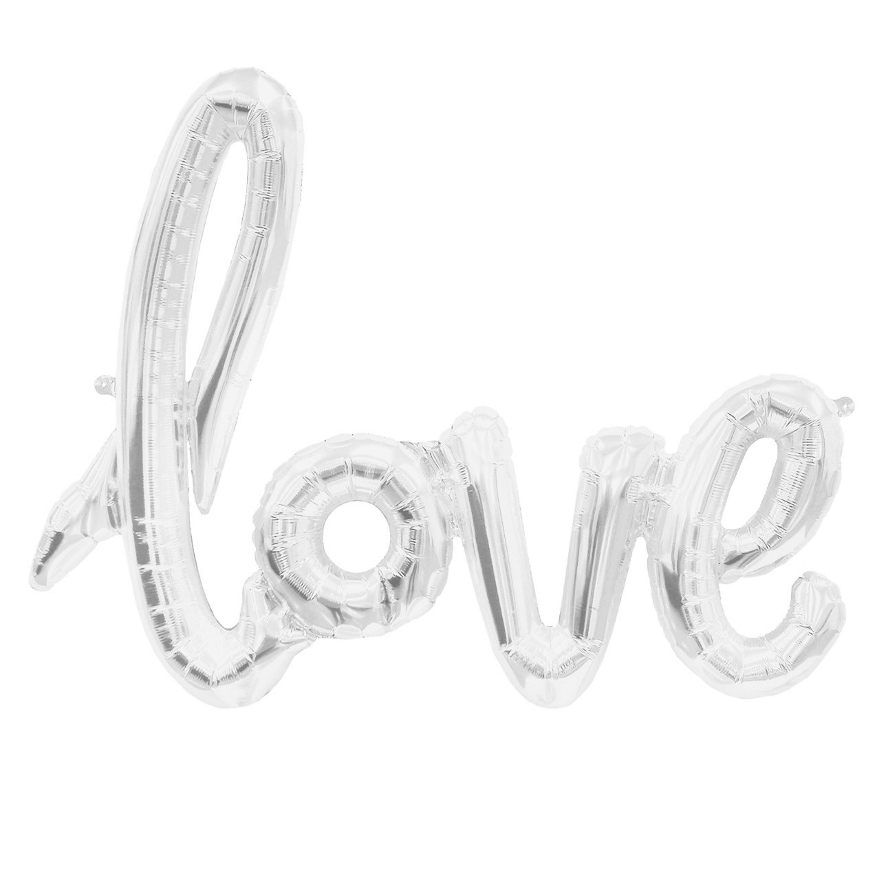 ballonfritz Love Lettering Balloon in Silver  XXL Foil Balloon as Wedding Decoration, Gift or Love Surprise for Valentine's Day