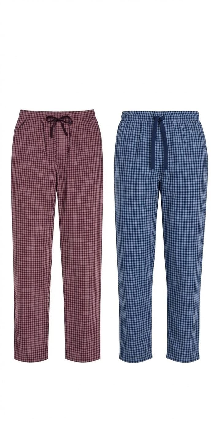 Men's Checkered Lounge Pants | Maroon Micro Check Cotton Blend Pajama Bottom | Adjustable Drawstring Waist | Comfortable Nightwear & Casual Home Wear-image-16