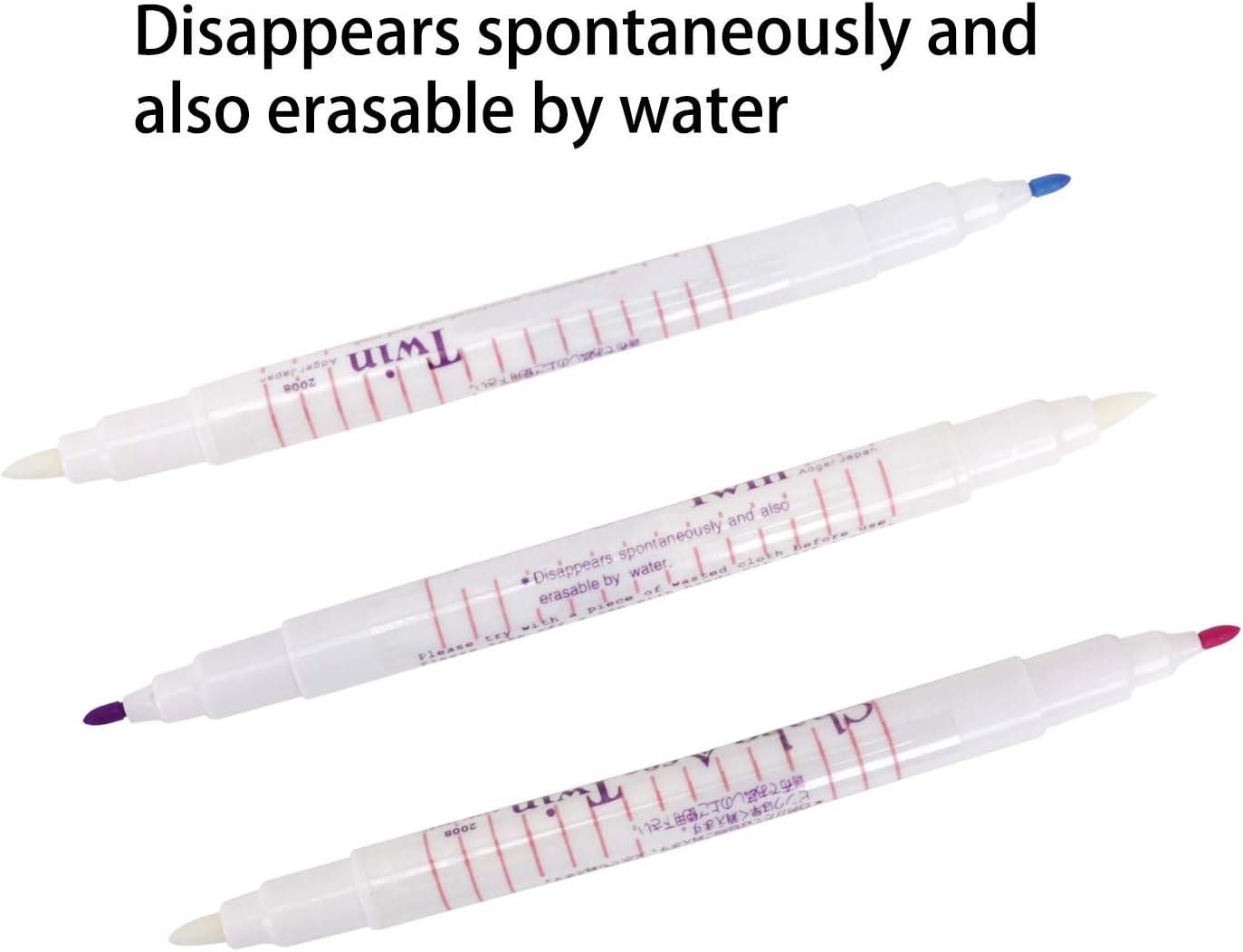 Water Soluble Pen Trick Marker for Fabric, Water Erasable Fabric Marker