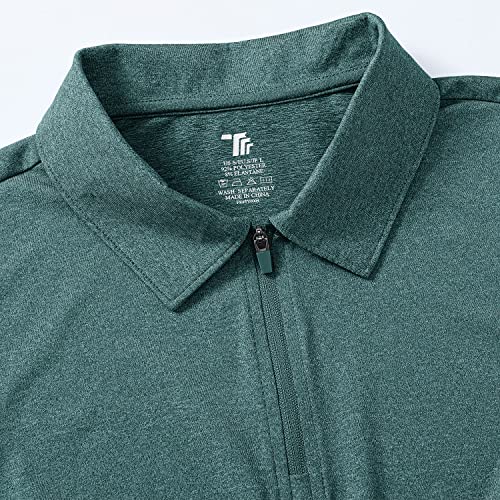 Bgowatu Women's Sleeveless Golf Polo Shirts 1/4 Zip Tennis Tank Tops With Collar Uv Protection Dry Fit Gray Green S #TOP5