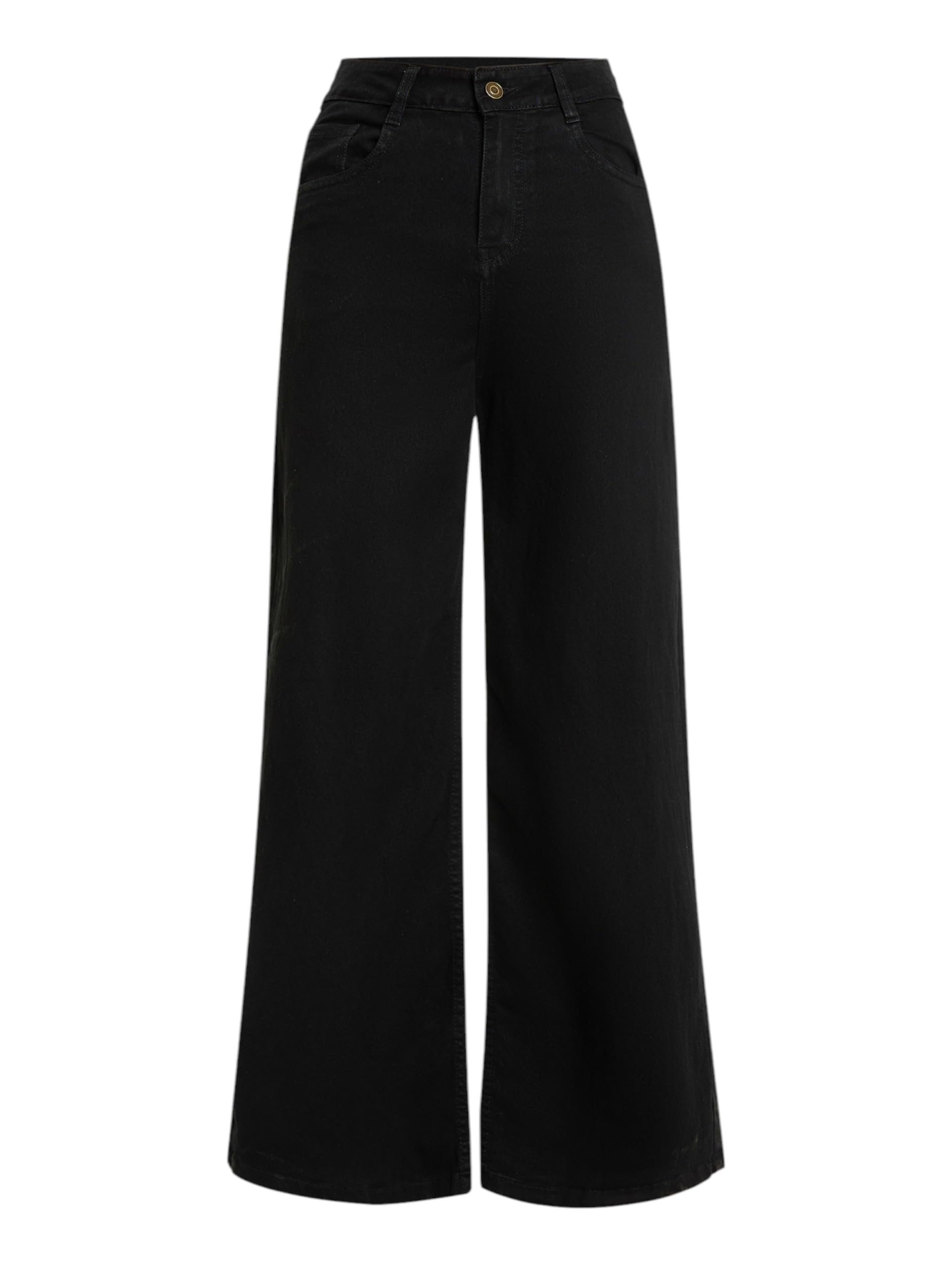 Women's Wide-Leg High-Rise Regular-Length Stretchable Shaping Denim Jeans-image-43