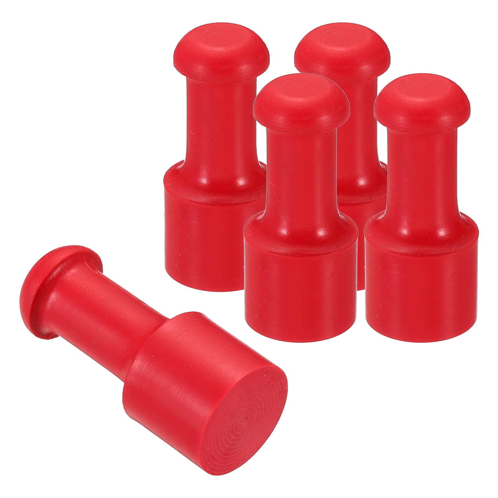 PATIKIL 20mm Stamp Rubber Round Handle, 5 Pack Rubber Knobs Stamp Mounts Drawer Pulls for Stamp Making DIY Crafting Scrapbooking Red