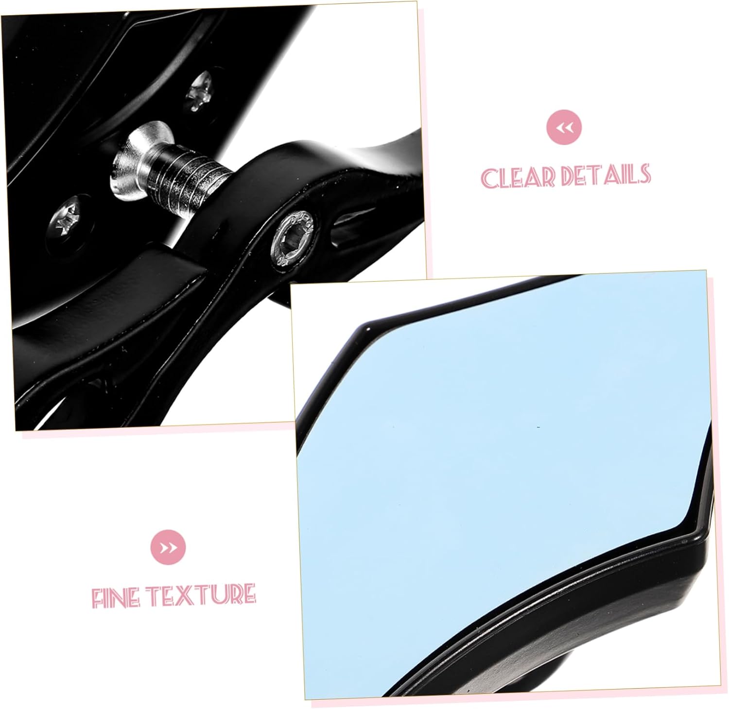 2pcs Motorcycle Rear View Mirror Handlebar Mirror for Motorbike Scooter Simple Design