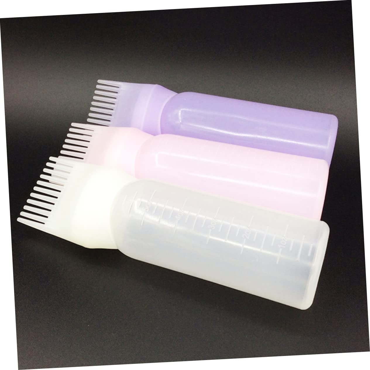 NOLITOY Hair Coloring Brush Set Dye Applicator Bottle Comb 3pcs Hair Dye Bottle Applicator for Salon