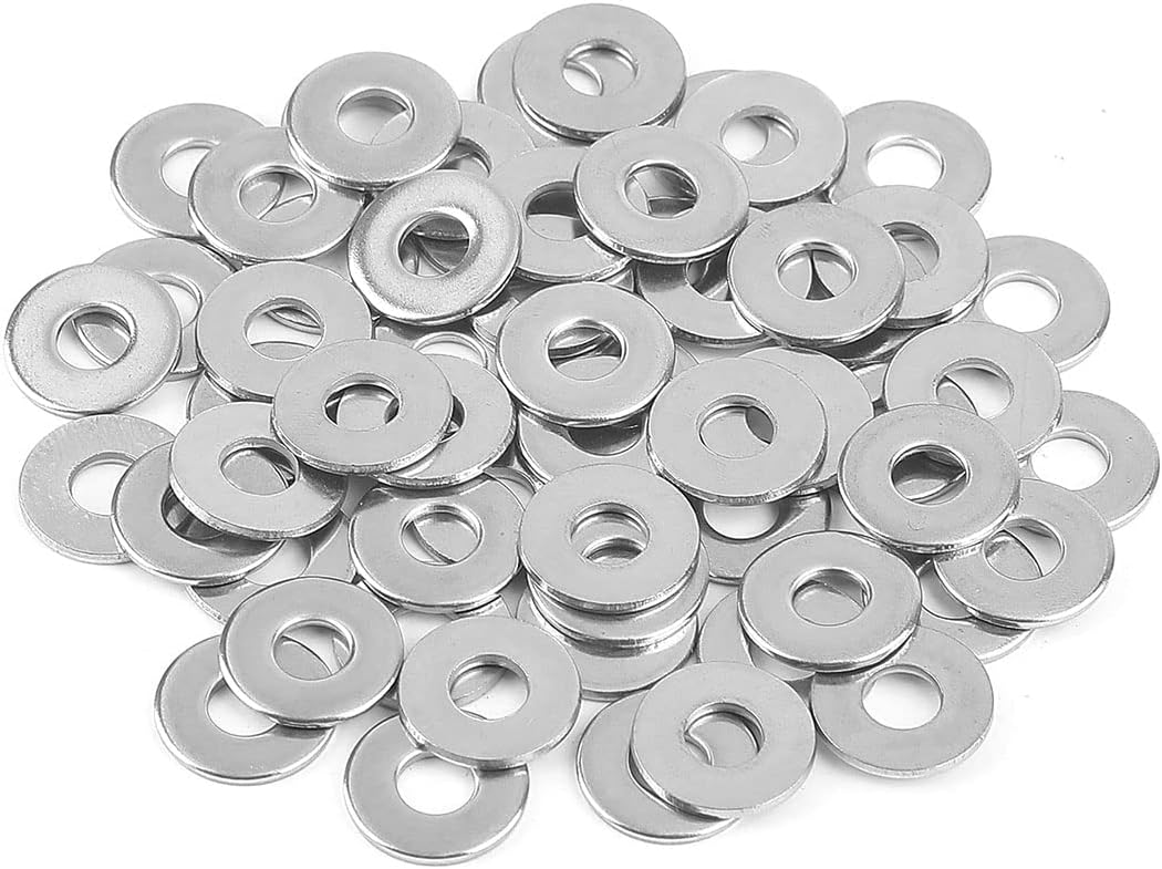 TheMujtaba (M8) Flat Washer, Zinc Plated Finish Flat Washers For Bolt Screw Suitable for Factories Repair, Kitchens, Shops, and Outdoor Construction by Bolt Dropper (100)