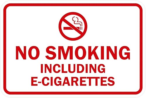 Miniatura 4 de Signs ByLITA Clásico enmarcado no fumar incluyendo cigarrillos electrónicos signo (rojo) - mediano