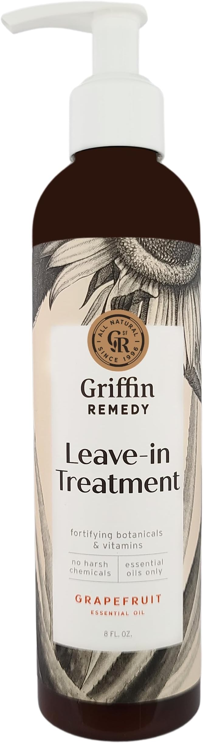 Griffin Remedy Leave-In Conditioner Treatment-Lightweight Moisture Formula to Smooth Frizz and Add Shine For All Hair Types-All Natural, Sulfate Free, Paraben Free, 8 fl oz