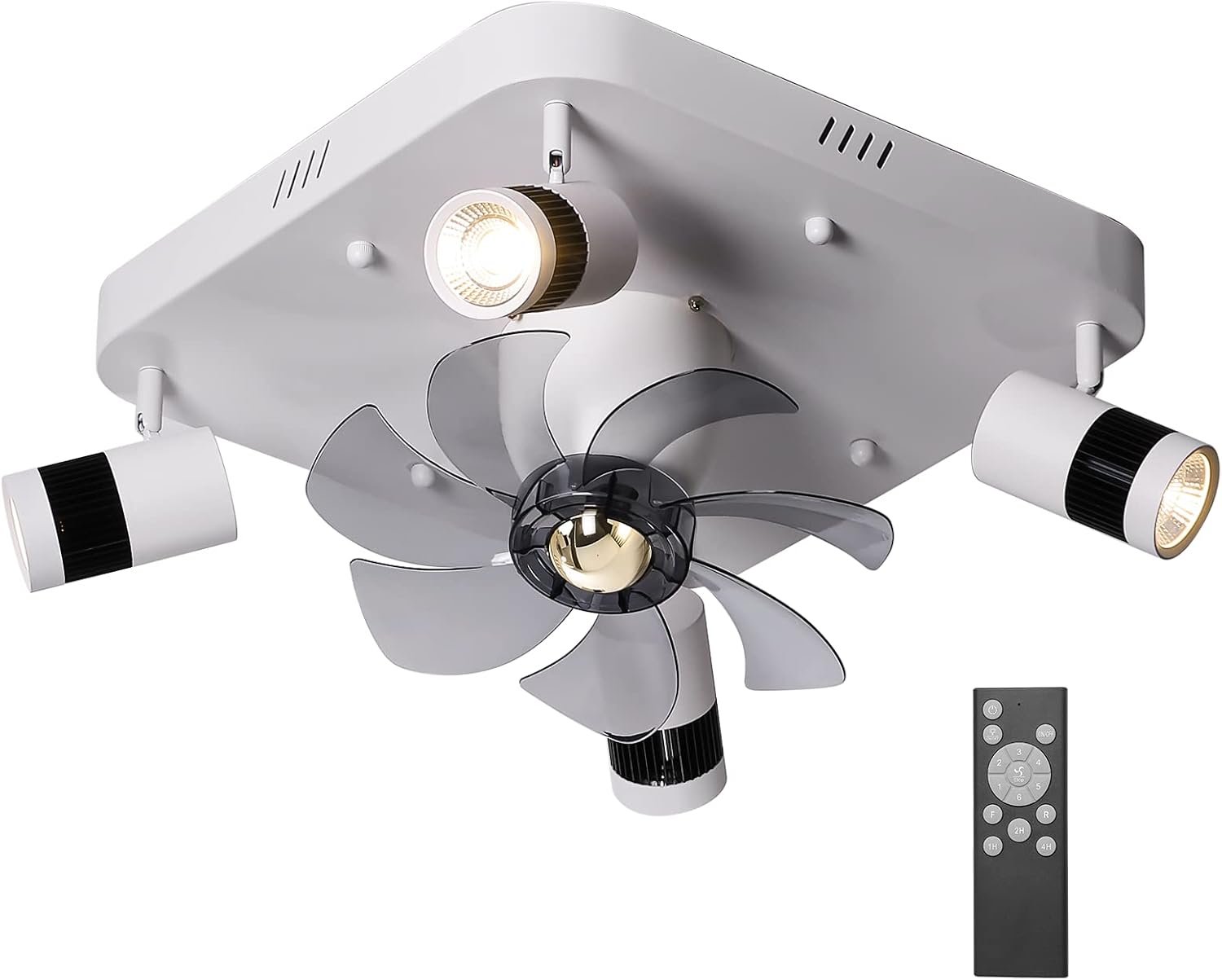 PAZALA Track Lighting Ceiling Fan Oscillating Ceiling Fan with Lights
