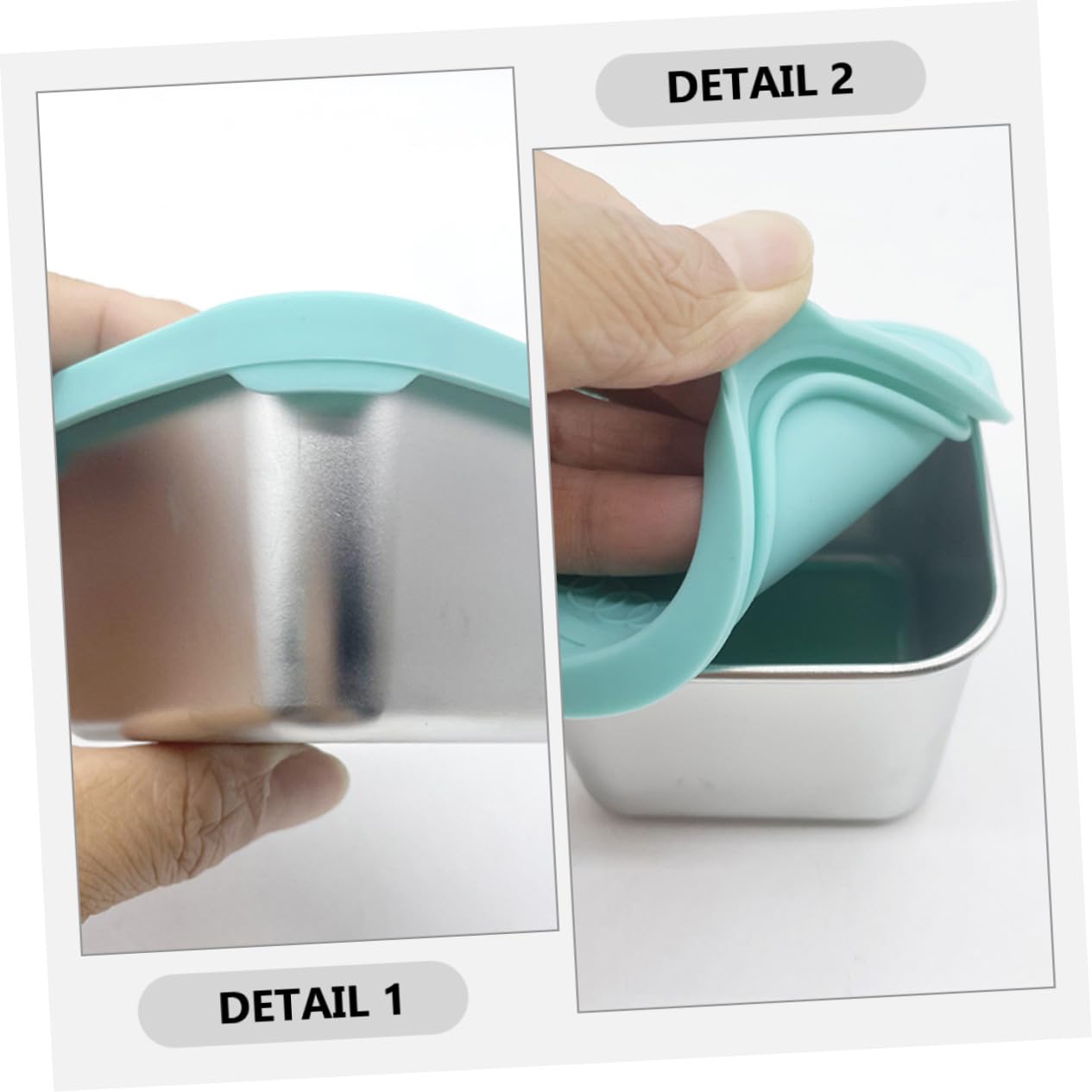 Contenitori in Silicone con per Snack Acciaio Inox Coperchio 4 Pezzi