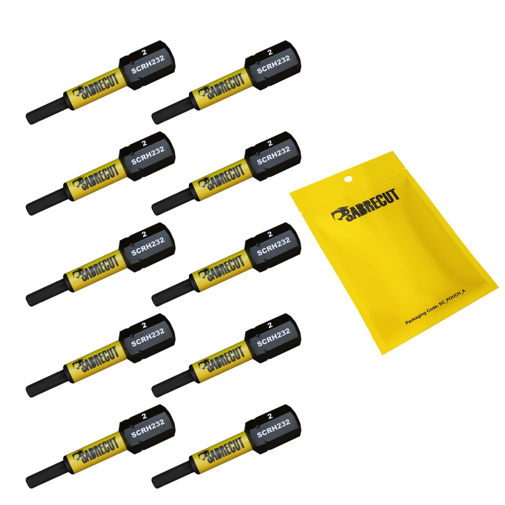 SabreCut 10-teiliges Schlagschrauber-Bit-Set H2,5 – Magnetisch, 32 Mm, Für Dewalt, Makita, Bosch Etc.