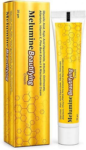Melumine Beautifying Cream Kojic Acid, Alpha Arbutin, Niacinamide, Glycolic Acid & Vitamin E | Daily Facial Moisturizer | 20 g