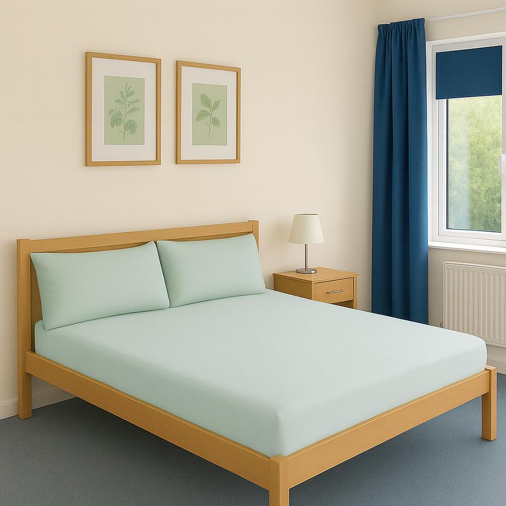 Comfortcare Green Tint Waterproof And Wipe Clean, Flame Retardant, Fully Fitted Double Bed, Mattress Protector