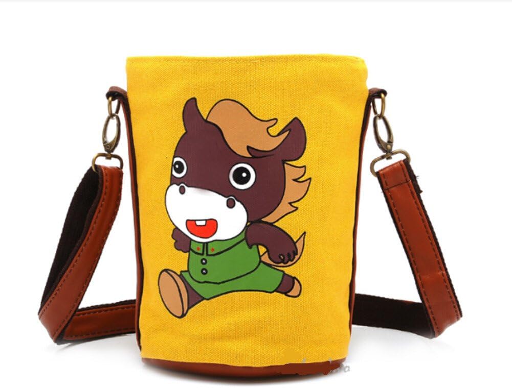 Beautiful Bucket Type Cellphone Bag for Girl Cute Cartoon Bag Fashion Pouches for iphone 4 5 iphone 6 6plus Samsung Galaxy S3 S4 S5 NOTE2 Note 3 HTC LG Shoulder Bag Wallet with Pump Belt Closure for Money Key Cards Makeup Lipstick Coin - Horse