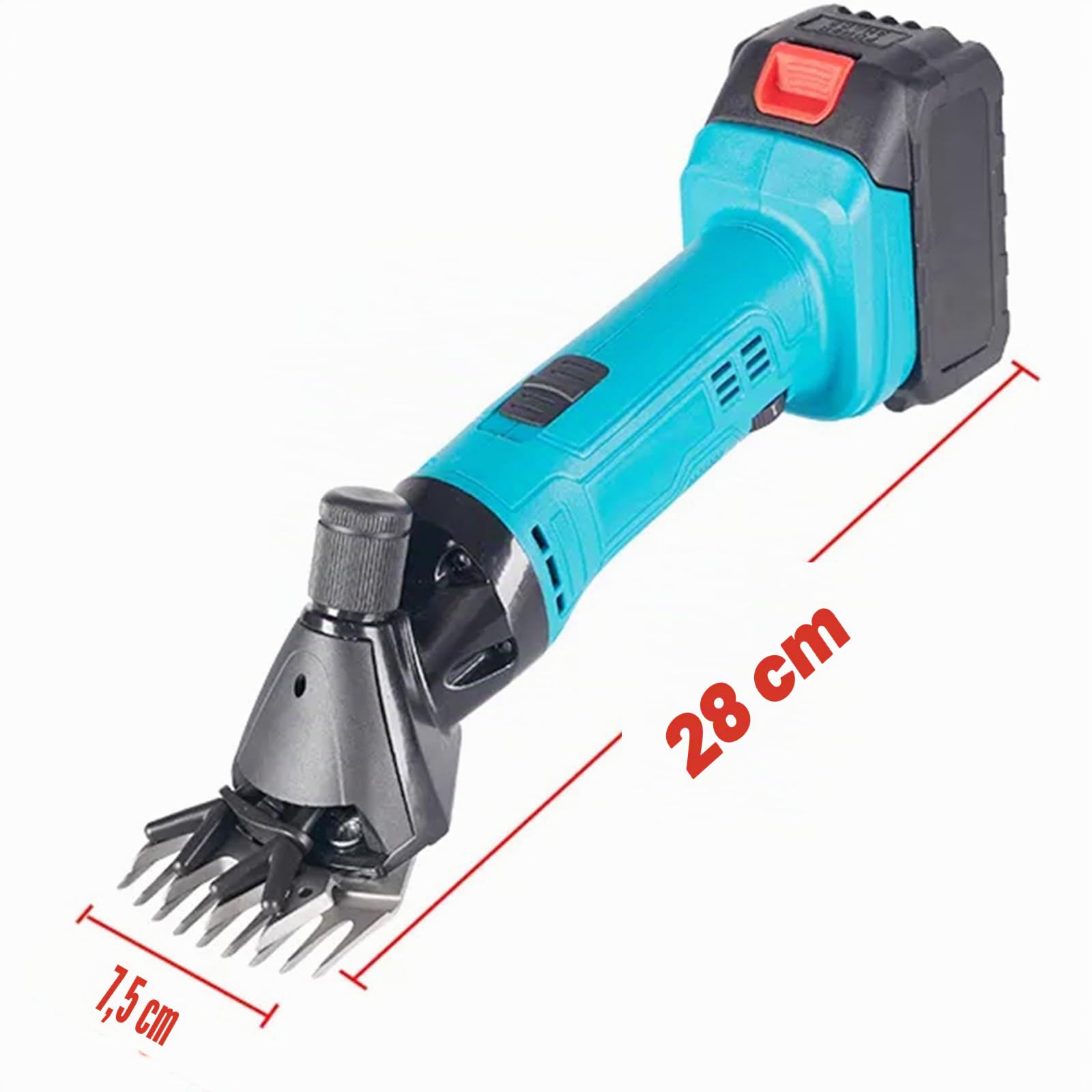 Máquina De Esquilar Eléctrica Inalámbrica, 600w De Potencia, Equipada Con 2 Baterías, Ajuste De 6 Velocidades, Cuchilla De Acero Inoxidable De 13 Dientes, Adecuada Para Esquilar Lana De Oveja Y Cabra
