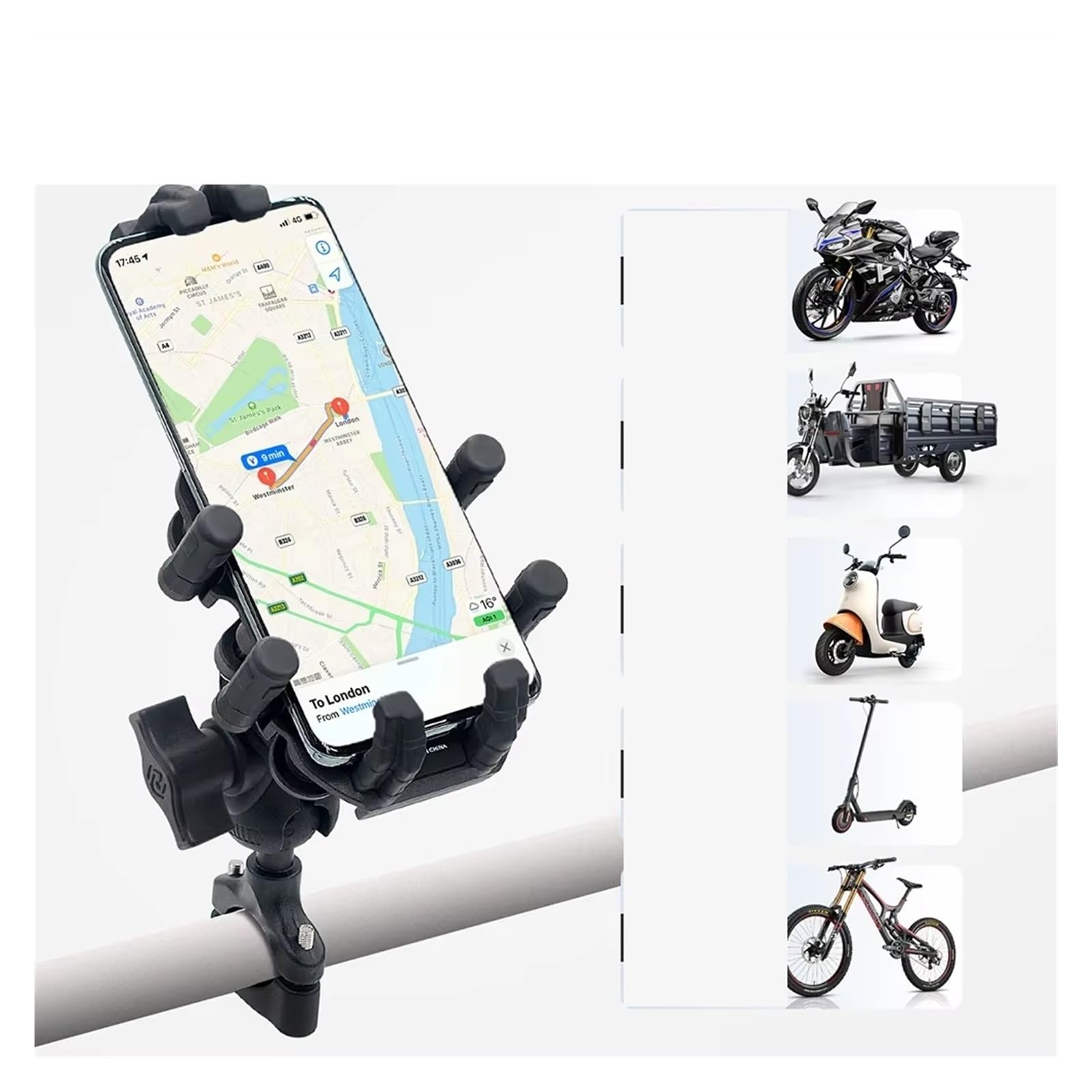 Staffa Navigazione GPS Supporto Per Cellulare Lega Alluminio Moto Mountain Bike Manubrio Elettrico Telaio Fisso Ammortizzatore IPhone Supporto Gps Moto