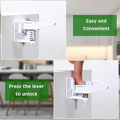 Miniatura 3 de 30 cerraduras de gabinete, cerraduras de seguridad para niños, invisibles, a prueba de niños, cerraduras de gabinete con tornillos, cerraduras de