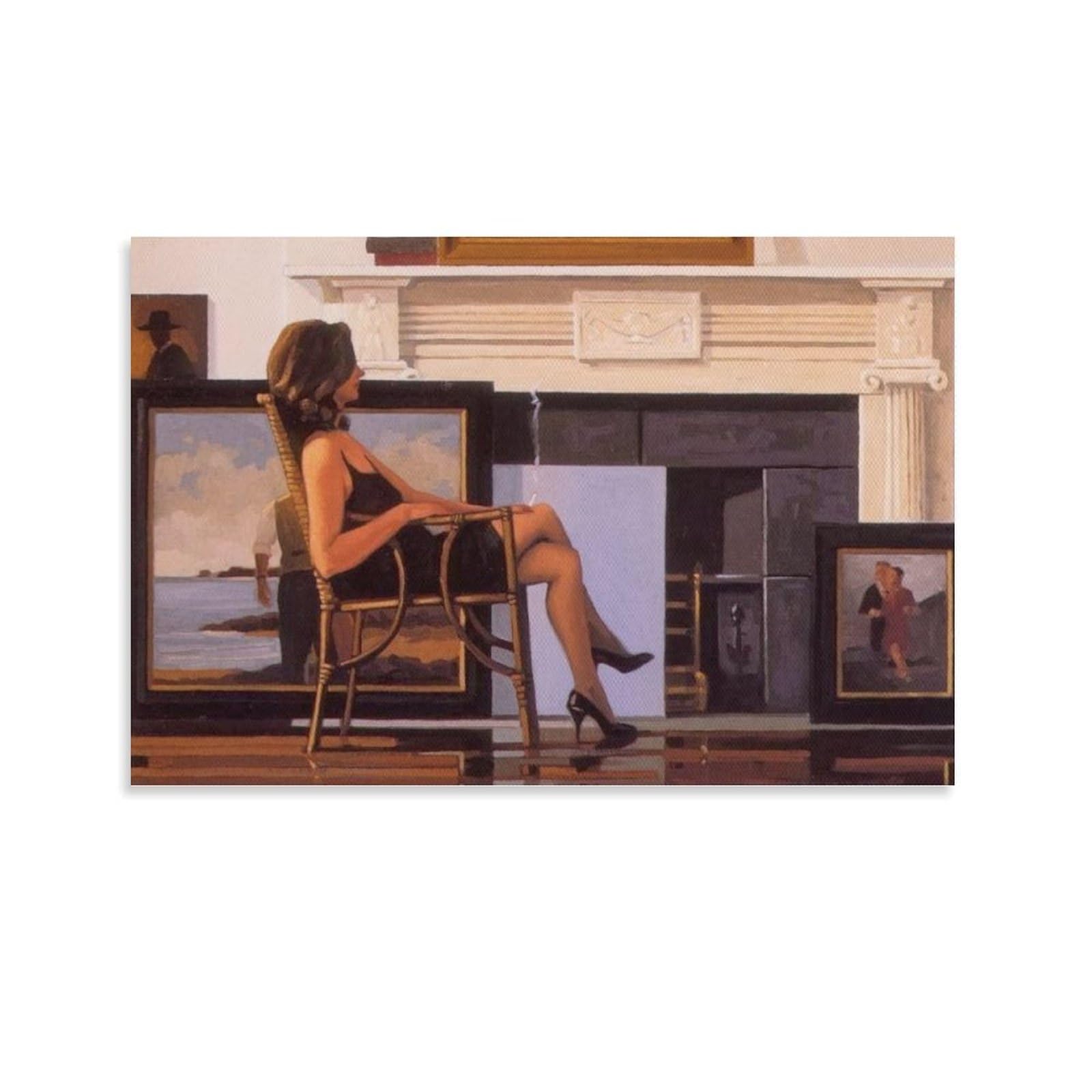 The Model And The Drifter by jack_vettriano Wall Art Prints Poster Picture Print Canvas Poster Wall Paint Art Posters Decor Modern Home Artworks 12x18inch(30x45cm) โ image 1
