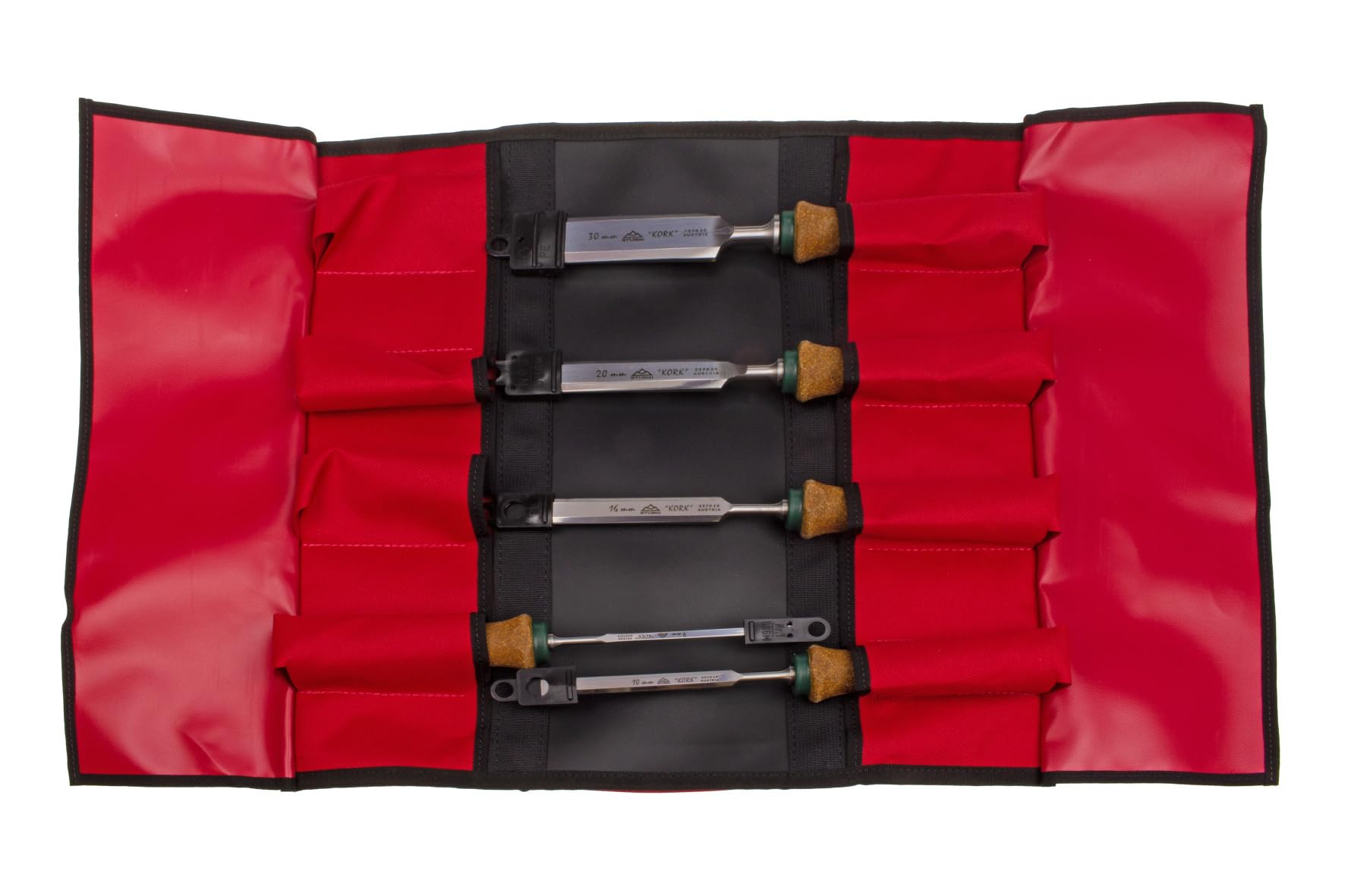STUBAI Lot de 5 ciseaux à tronçonner avec poignée en liège - 4/10/16/20/30 mm - Dans un sac à roulettes robuste - Ciseaux avec manche en liège antidérapant - Ergonomique, durable et précis