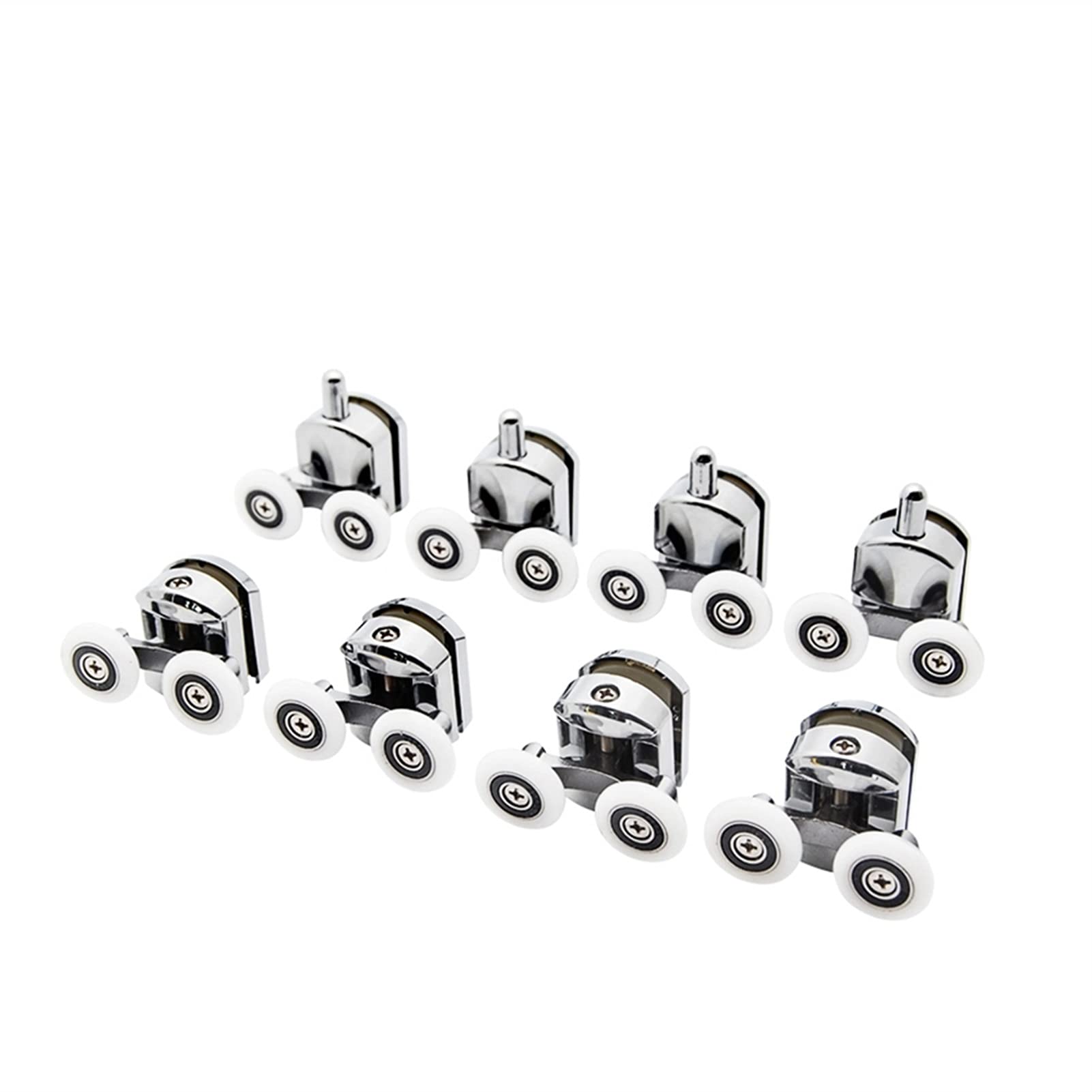 Door Wheel Rollers, 4pcs-8pcs Shower Runner, Sliding Roller Bearing, Zinc Alloy Double-Wheels(8pcs,23mm)