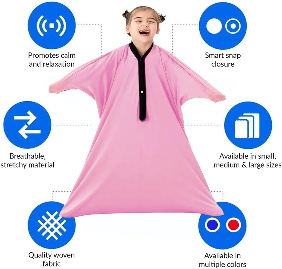 Chaussettes sensorielles dynamiques Dynamic Movement Sensory Sox Body Socks Crawl Calm Resistance Tunnel pour Enfants ayant des Besoins spéciaux, Sac de Coordination, soulagement d