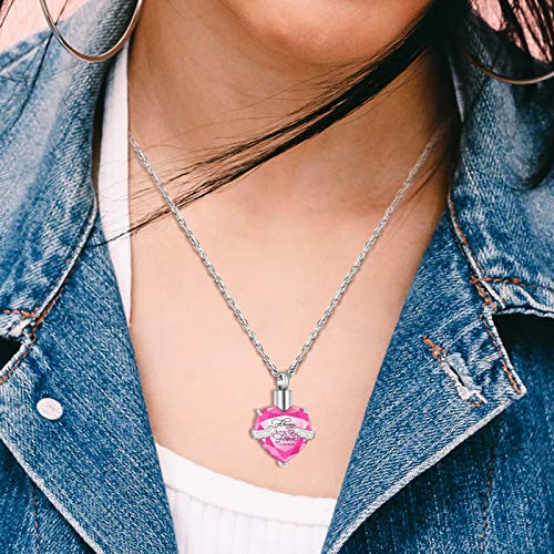 XIUDA Birthstone Crystal Urn Necklace Heart Memorial Keepsake Pendant Ash Holder Cremation Jewelry for Ashes by XIUDA - Used condition - Image 6