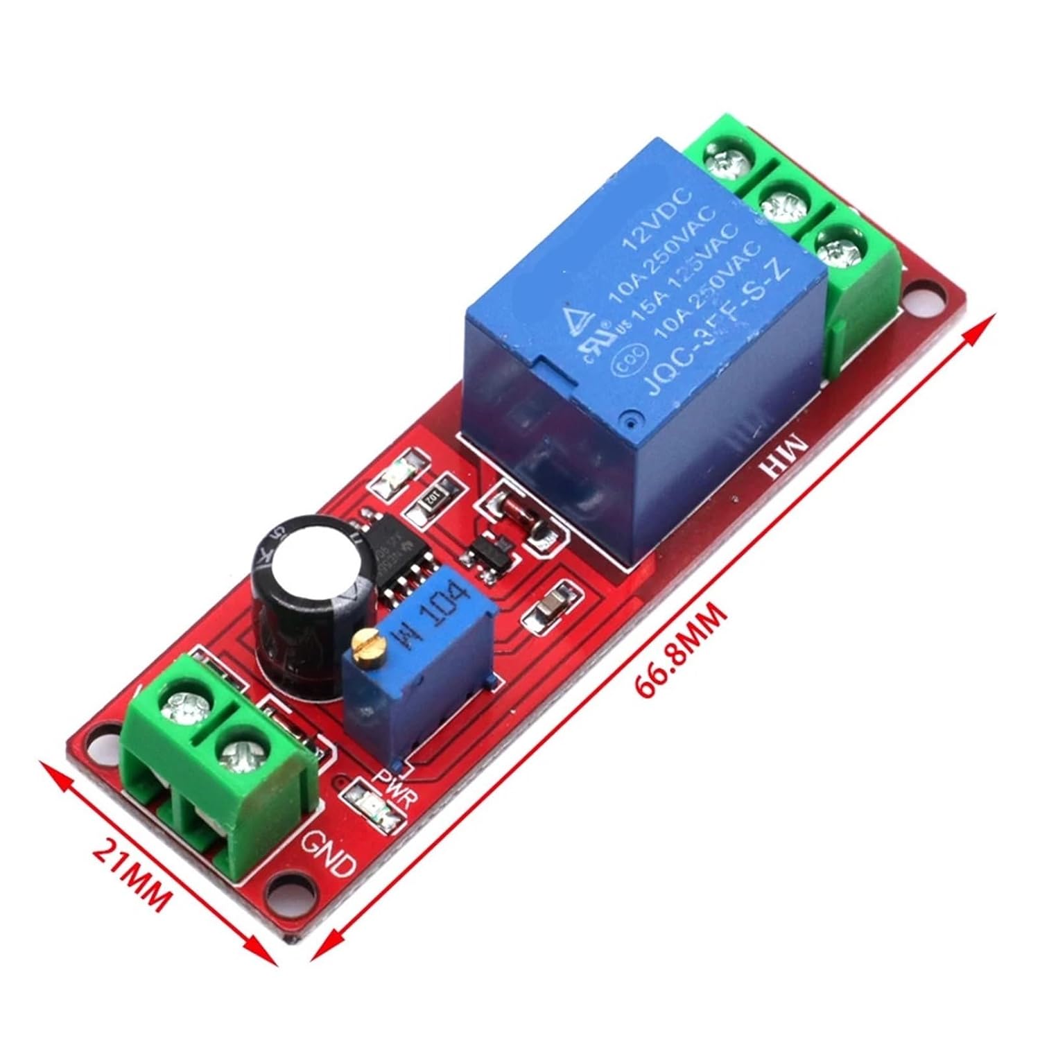 DC 5V 12V Time Delay Relay NE555 Time Relay Shield Timing Relay Timer Control Switch Car Relays Pulse Generation Duty Cycle 1Pcs(12V-5PCS)