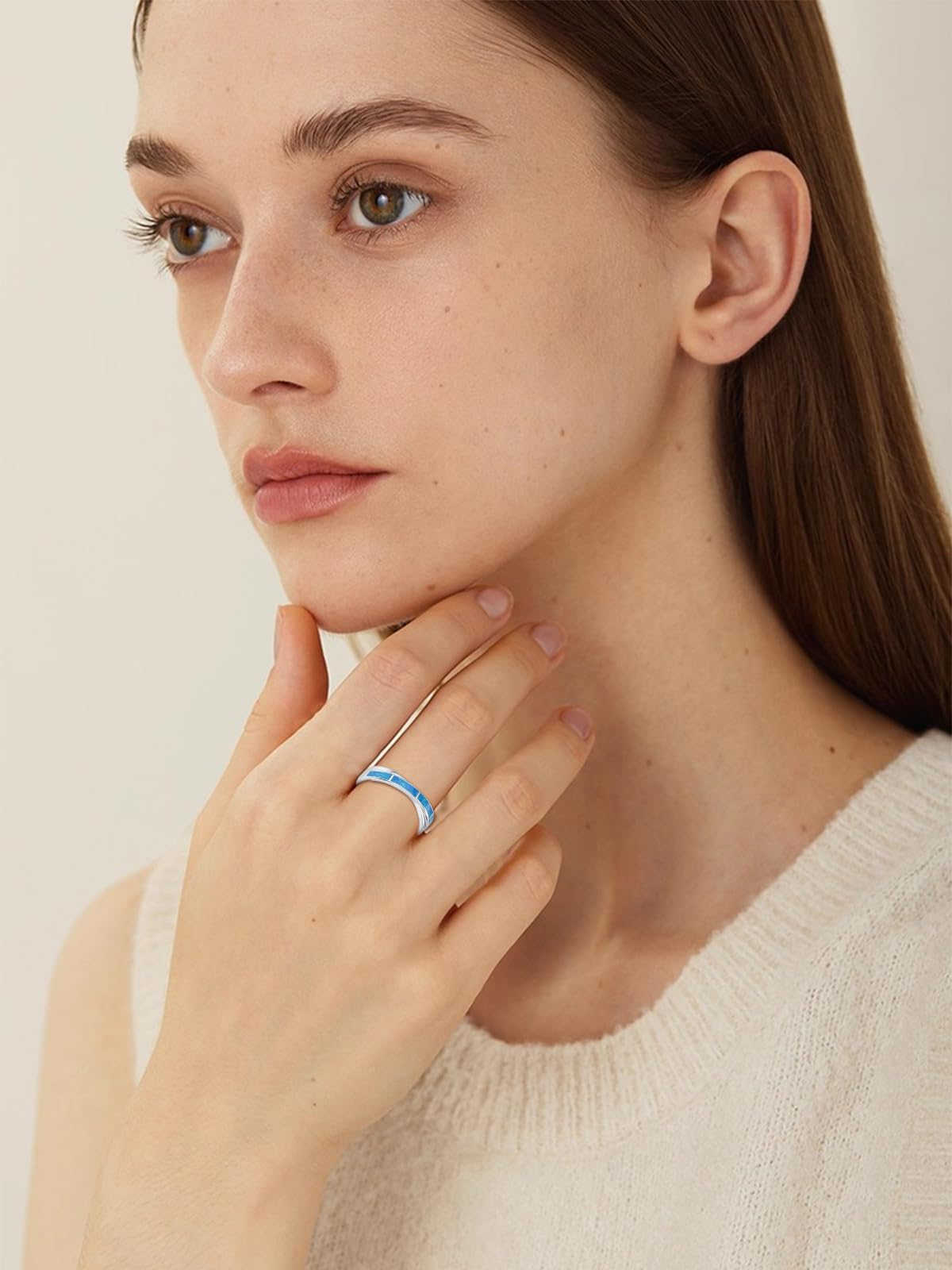 Glaube Liebe Hoffnung/Ich kann alles machen Ring 925 Sterling Silber Opal Ring Schmuck Verstellbarer Ring Damen Mädchen Frauen