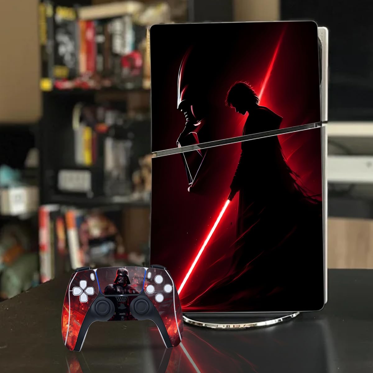 Skin Compatible with Slim Disc PS5 - Slim Disc Edition Console and Controller Accessories Cover Skins Controller Skin Gift for Console Full Set Skin Red thumbnail 6