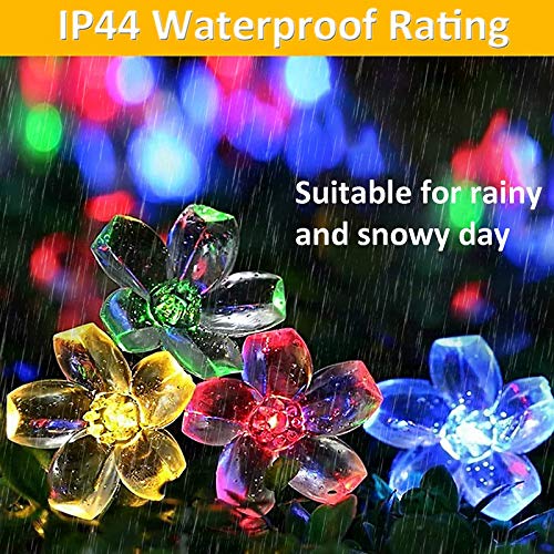 Boson Outdoor Solar Flower String Lights 2 Pk 50Led 30.6Ft 8 Modes Multicolor Fairy Cherry Blossom Sakura Waterproof Outdoor Decor Lights For Garden, Party, Wedding, Christmas Decor #TOP4