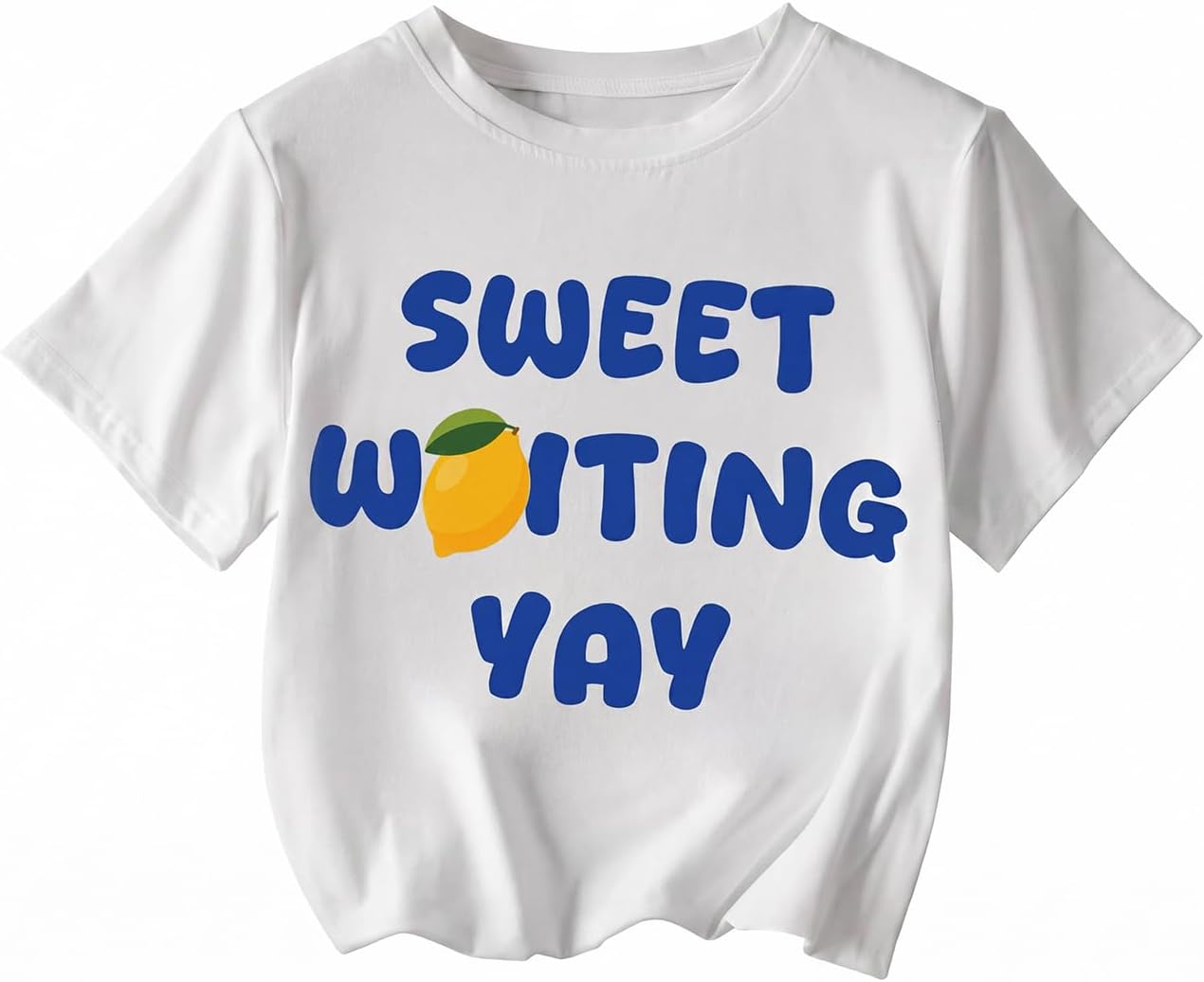 SweatyRocks Women's Lemon Graphic Short Sleeve T Shirts Letter Print Round Neck Summer Casual Tees
